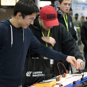 Students interact with exhibits at the 10th annual Pierce County Career Day on Nov. 8, 2017.