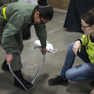 Students interact with exhibits at the 10th annual Pierce County Career Day on Nov. 8, 2017.