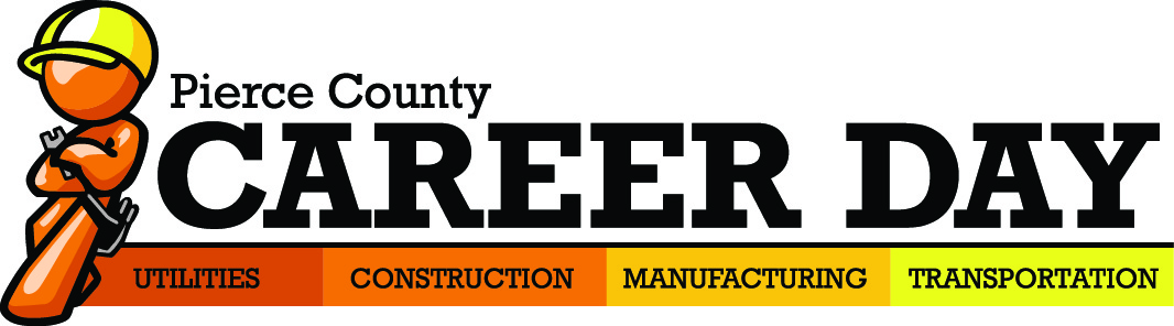 Pierce County Career Day's logo in black text with red toned details.