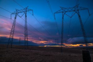 Powerlines at dusk