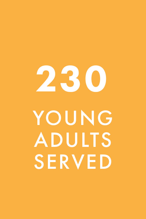 230 young adults served